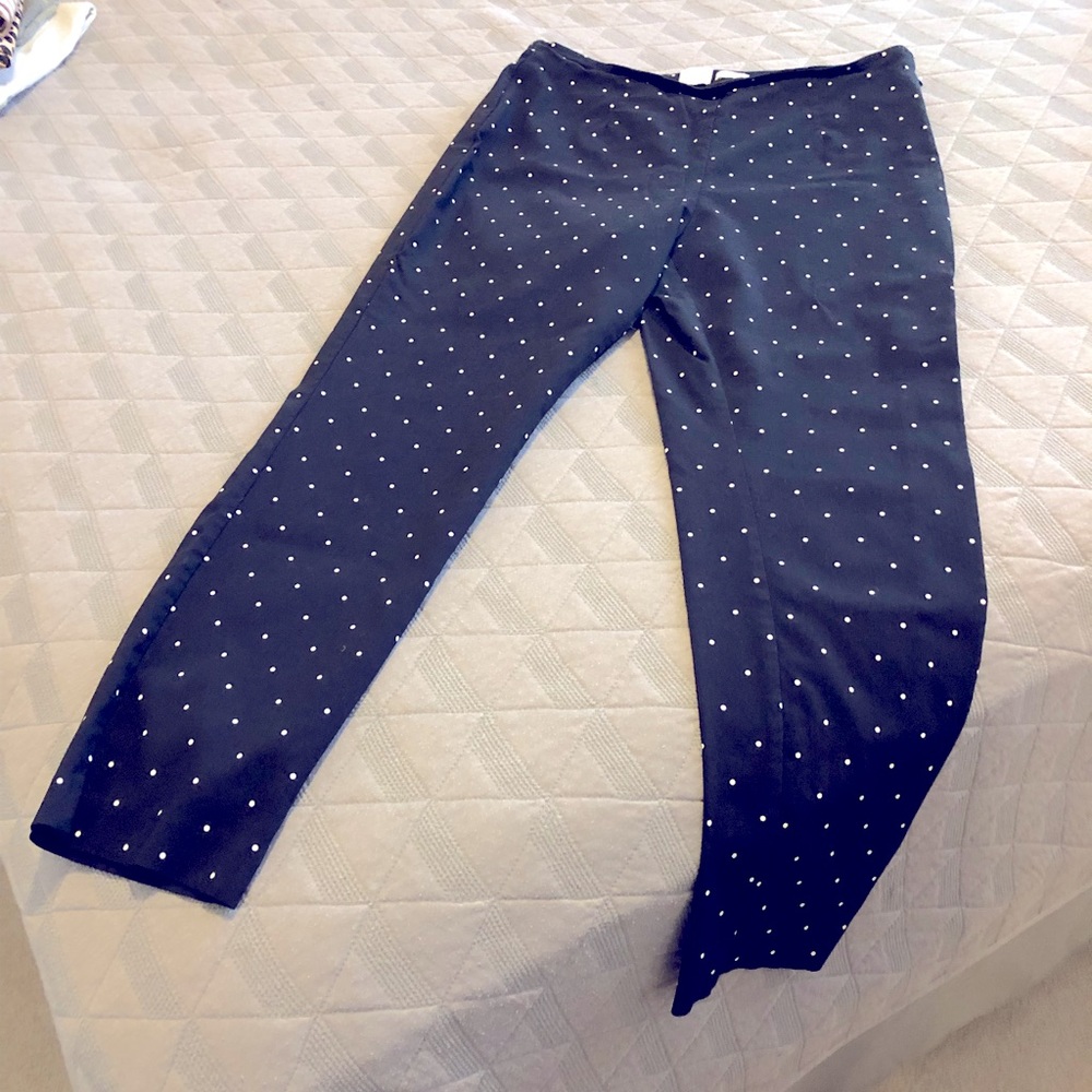 Black polka dot cropped pant